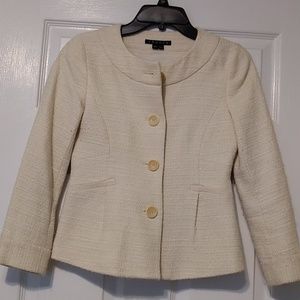 Theory tweed blazer in cream